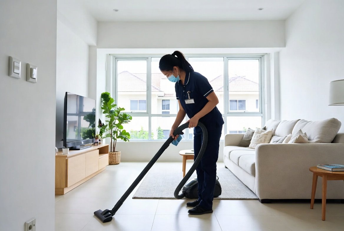 Commercial cleaning in a Singapore office